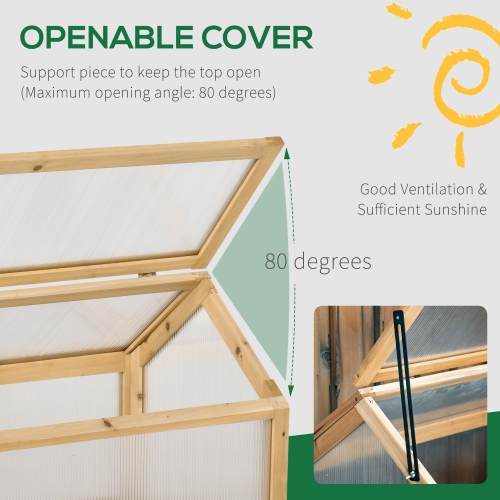 Jardinière surélevée portative en bois à cadre froid avec dessus qui s'ouvre pour l'intérieur, l'extérieur, les fleurs, les légumes, les plantes,