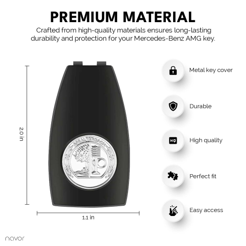 1 Piece Metal 3D Apple Tree Badge Key Back Cover A0008900023 Compatible for Mercedes Benz AMG Key Cover