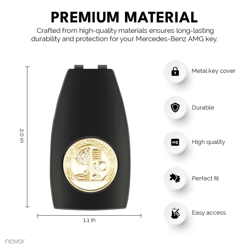 1 Piece Metal 3D Apple Tree Badge Key Back Cover A0008900023 Compatible for Mercedes Benz AMG Key Cover