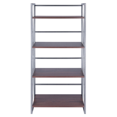 TarruBoutique Isa 4-Tier Shelf, Graphite and Walnut