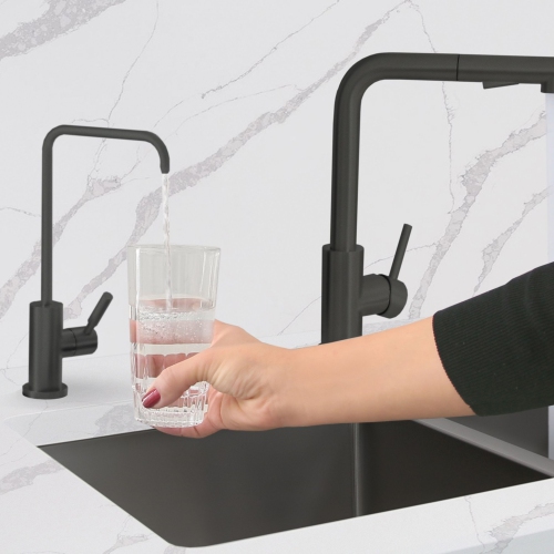 STYLISH Kitchen Sink Drinking Water Tap Faucet Stainless Steel, Matte Black Finish K-147N