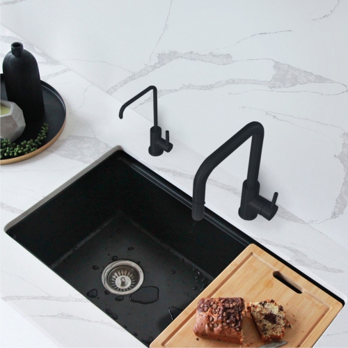 STYLISH Kitchen Sink Drinking Water Tap Faucet Stainless Steel, Matte Black Finish K-147N