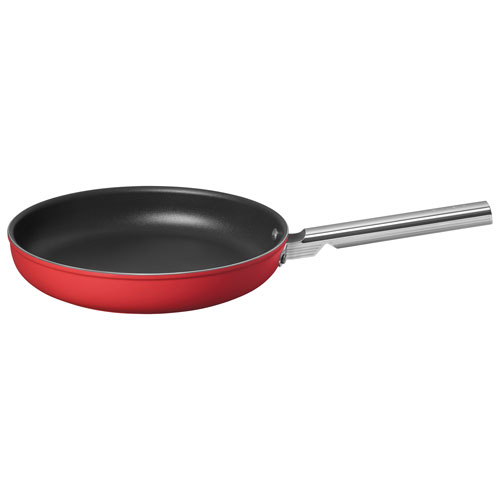 Smeg 12" Aluminum Frying Pan - Matte Red