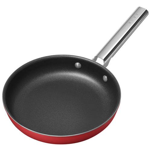 Smeg 9.5" Aluminum Frying Pan - Matte Red