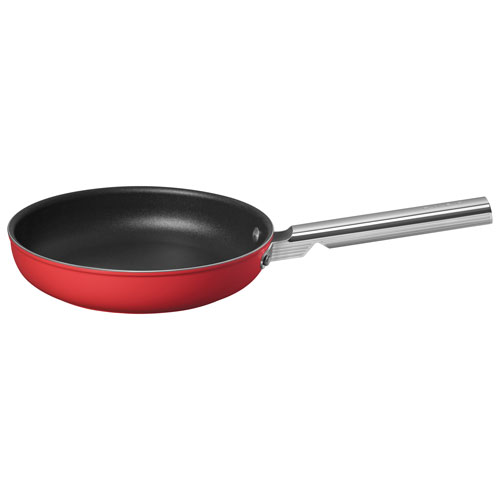Smeg 9.5" Aluminum Frying Pan - Matte Red