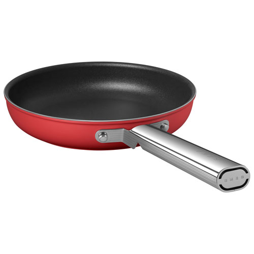 Smeg 9.5" Aluminum Frying Pan - Matte Red