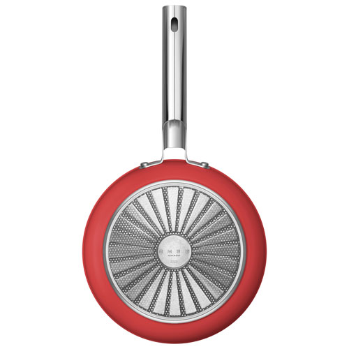 Smeg 9.5" Aluminum Frying Pan - Matte Red