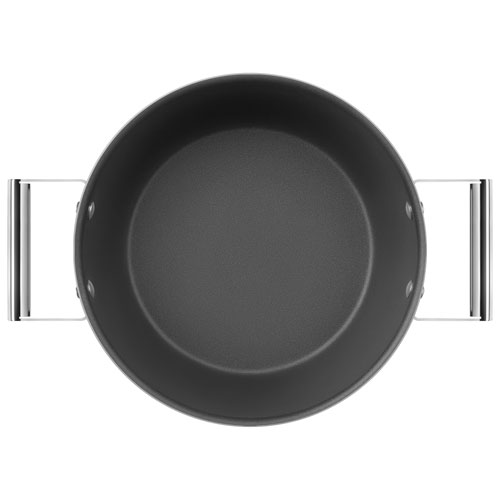 Smeg 10" Aluminum Casserole Pan with Glass Lid - Matte Cream