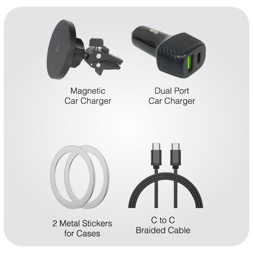 LBT Mag Stream Auto 15W Wireless Car Charger with Mount - Black