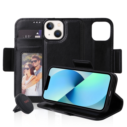 navor Universal Car Mount & Detachable Magnetic Wallet Case Compatible with iPhone 13 Mini [5.4 inch] [Folio], RFID Protection Kickstand