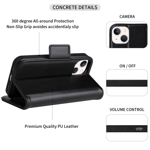 navor Universal Car Mount & Detachable Magnetic Wallet Case Compatible with iPhone 13 Mini [5.4 inch] [Folio], RFID Protection Kickstand