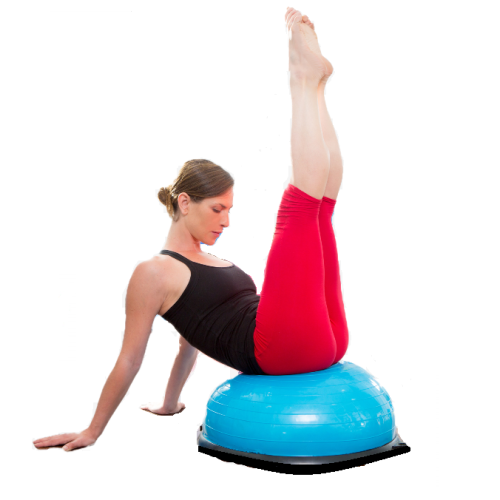 Balance Ball Balance Trainer, 23" Half Ball with 2 Resistance Bands, Half Yoga Exercise Ball Yoga Strength Exercise Fitness Platform, Stability Ball