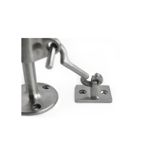 Stainless Steel Door Stopper with Hook and Anti-Collision Cushioning, 90 x 50mm
