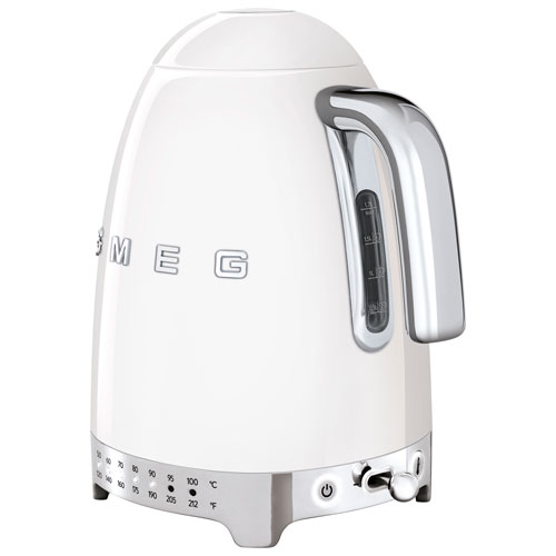 Bouilloire électrique programmable de la gamme Années 50 de Smeg - 1,7 l - Blanc