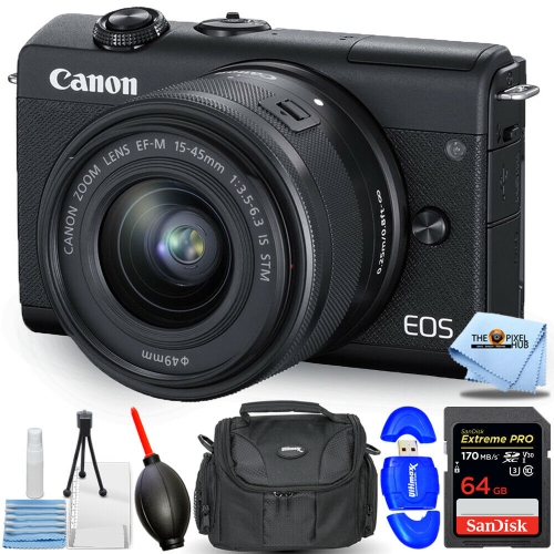 Canon EOS M200 Mirrorless Digital Camera with 15-45mm Lens (Black