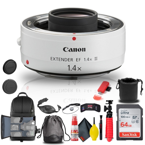 CANON  Extender Ef 1.4X Iii (4409B002) + Backpack + 64GB Card + Lens Pouch + More