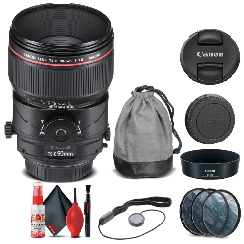 CANON  Ts-E 90MM F/2.8L Macro Tilt-Shift Lens (2274C002) + Filter Kit + More