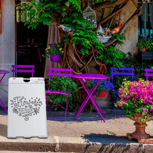 Jumbl Outdoor A-Frame Sandwich Signboard 24" x 36" Display Surface - w/PVC Sign Protector & Sand Fill Holes - Duel Display Signage Stand for