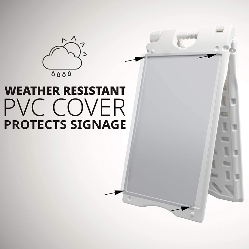 Durable Weatherproof Jumbl A-Frame Signboard Foldable with Nonslip Base for Outdoor Sidewalk or Indoor Mall Signage – Use Front & Back for Duel