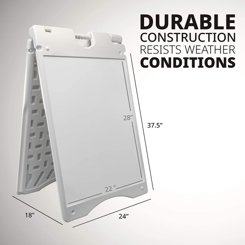 Panneau d’affichage En A résistant aux intempéries pliable avec base antidérapante pour l’affichage extérieur sur trottoir – utilisez l’avant et