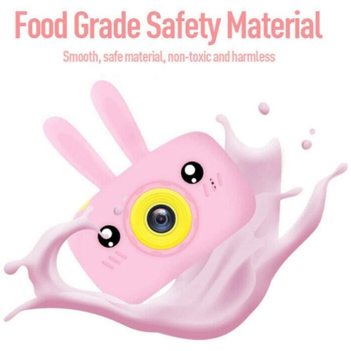 SAMA Kids Camera Pink , Digital Video Camera Cartoon Toy 8.0mp Inch Hd Screen Rechargeable Shockproof