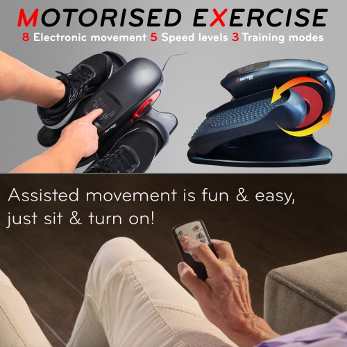 ORBITREK MX - Motorized Seated Under Desk Elliptical Machine | Compact Foot Pedal Fitness Trainer