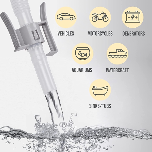 DEWAY Liquid Transfer Pump - 3X More Powerful D Battery Powered, Portable Fuel Transfer Pump with Leak Protection, Long Flexible Intake Hose,