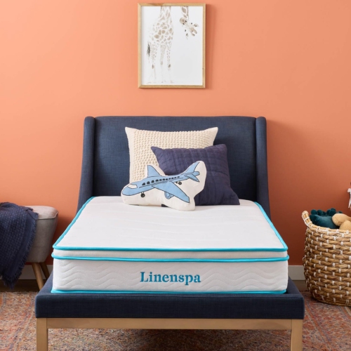 LINENSPA 8 Inch Memory Foam and Innerspring Hybrid Mattress – Twin Mattress – Bed in a Box – Medium Firm Mattres..