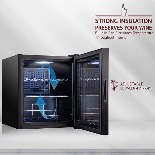 Schmecke 12 Bottle Compressor Wine Cooler Refrigerator w/Lock | Large Freestanding Wine Cellar | 41f-64f Digital Temperature Control Wine Fridge For