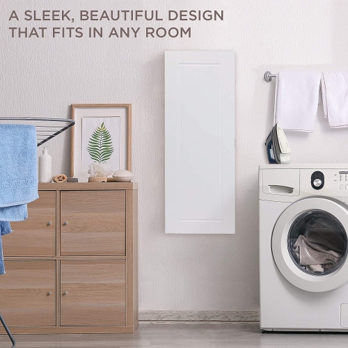 Ivation – Armoire à repasser murale, station de rangement pliable pour la maison, appartement et petits espaces, levier à dégagement facile, blanc