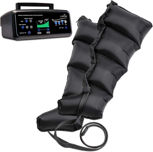 LiveFine Leg & Calf Air Massager | Foot & Calf Boots for Circulation and Relaxation | Advanced Exerciser for Feet, Calves, Knees & Quads with