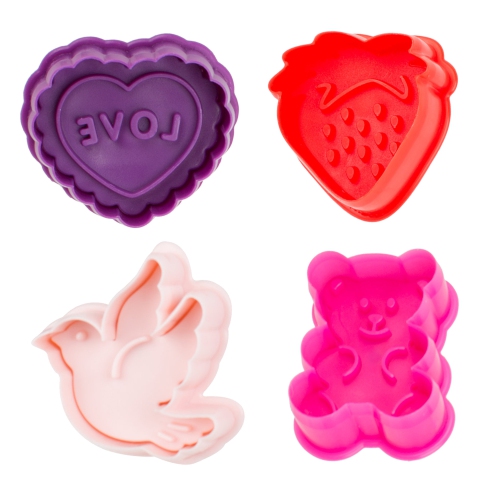 4-Piece Plastic Valentine's Day Plunger Cutter Set