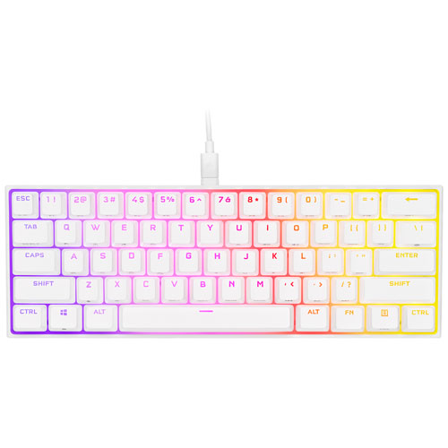 K65 Mini Backlit Cherry MX Speed RGB Silver Gaming Keyboard - White - English Best Buy Canada