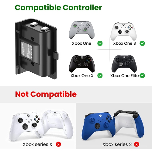 SAMA -Rechargeable Battery Pack for Xbox One Controllers - 2 x 1200mAh Ni-MH Batteries
