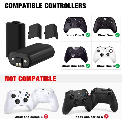 Rechargeable Battery Pack for Xbox One Controllers – 2 x 1200mAh Ni-MH Batteries with LED Charging Indicator