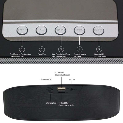 Compact Bluetooth Speaker with USB/SD/AUX - Versatile and Portable