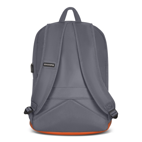 CHAMPS Nylon Waterproof Smart Laptop Backpack, Grey