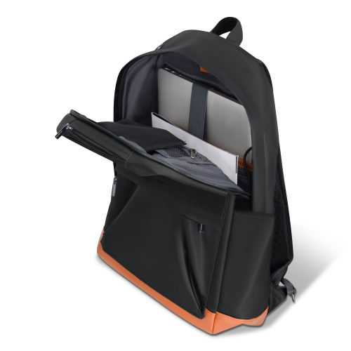 CHAMPS Nylon Waterproof Smart Laptop Backpack, Black