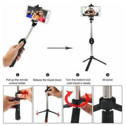 Unipod Selfie Stick Bluetooth Extendable Remote Shutter For Samsung, iOS, Huawei