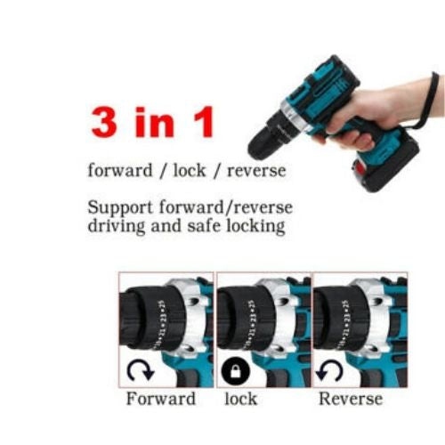 3 In 1 Brushless Drill Brushless Impact Drill Driver Hammer Adapted To 18V Drill