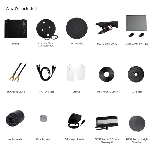 Fluance RT82 Reference Vinyl Turntable Record Player with Record Weight and Vinyl Cleaning Kit