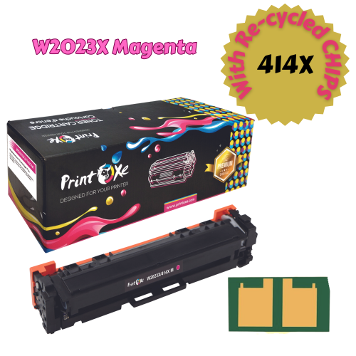 With Chip; W2023X Magenta High Yield Toner Compatible with HP 414X / 414A High Yield Version of W2023A for Color LaserJet Pro M454dn M454dw M479dw