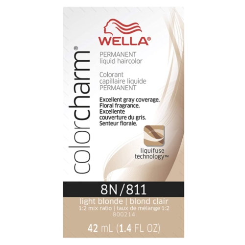 Wella ColorCharm Permanent Liquid Hair Color 8N/Light Blonde, 42mL