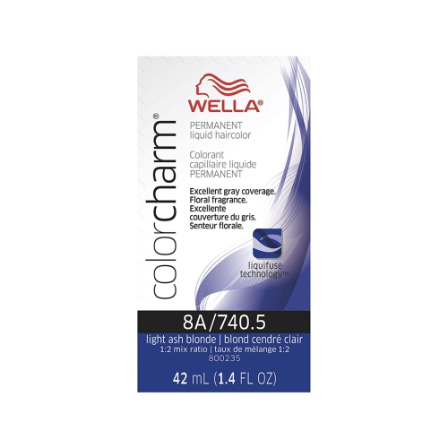 Wella ColorCharm Permanent Liquid Hair Color 8A/Light Ash Blonde, 42mL ...