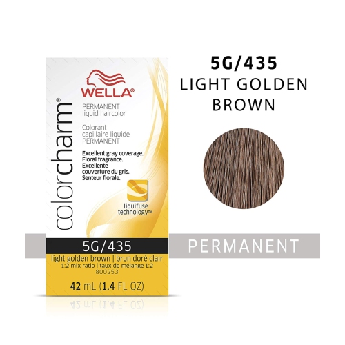 Wella ColorCharm Permanent Liquid Hair Color 5G/Light Golden Brown, 42mL
