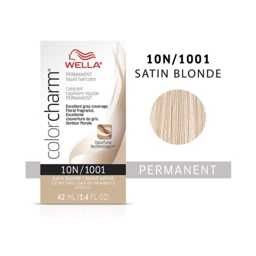 Wella ColorCharm Permanent Liquid Hair Color 10N/Satin Blonde, 42mL