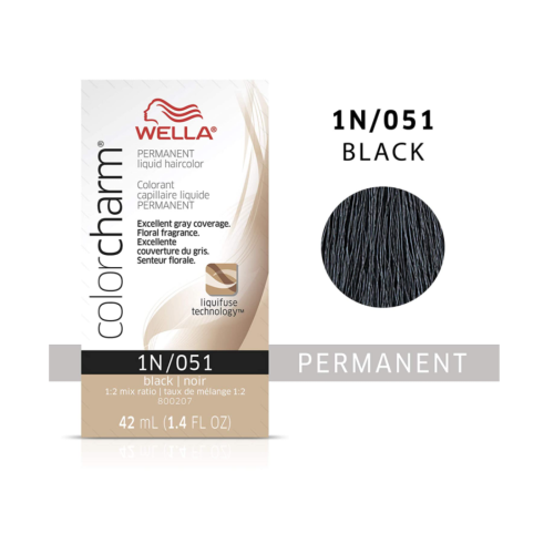 Wella ColorCharm – colorant capillaire permanent liquide 1N/noir, 42 ml