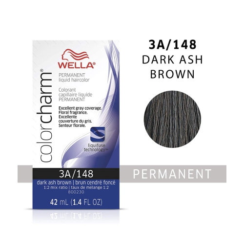 Color Charm Permanent Liquid Haircolor - 148 3A Dark Ash Brown by Wella pour Unisexe - 1.4 oz Hair Color