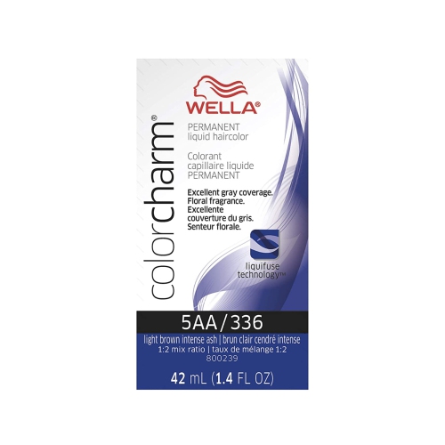 Wella ColorCharm Permanent Liquid Hair Color 5AA/Light Brown Intense Ash, 42mL