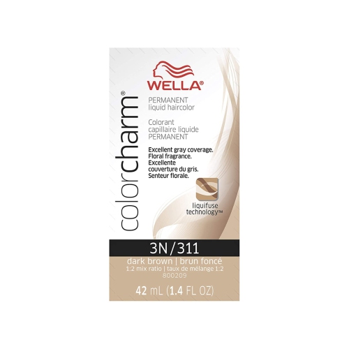 Wella ColorCharm Permanent Liquid Hair Color 3N/Dark Brown, 42mL